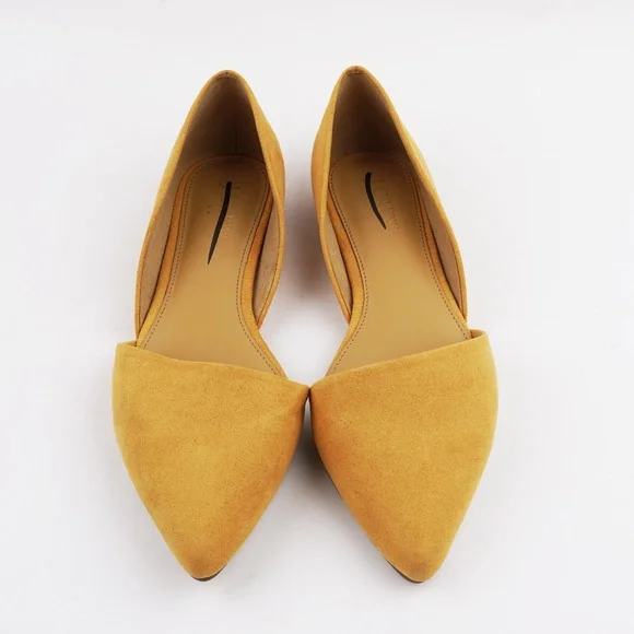 New JCREW Size 7.5 Zoe Sueded d'Orsay Flats in Bronzed Ochre - Picture 3 of 4
